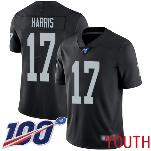 Oakland Raiders Limited Black Youth Dwayne Harris Home Jersey NFL Football #17 100th Season Vapor Jersey